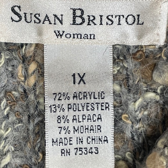 Women’s Susan Bristol 1X Tan Cardigan Sweater - Picture 10 of 13